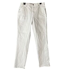 Territory Ahead White Straight Leg Denim Jeans Womens Size 12 High Rise Stretch